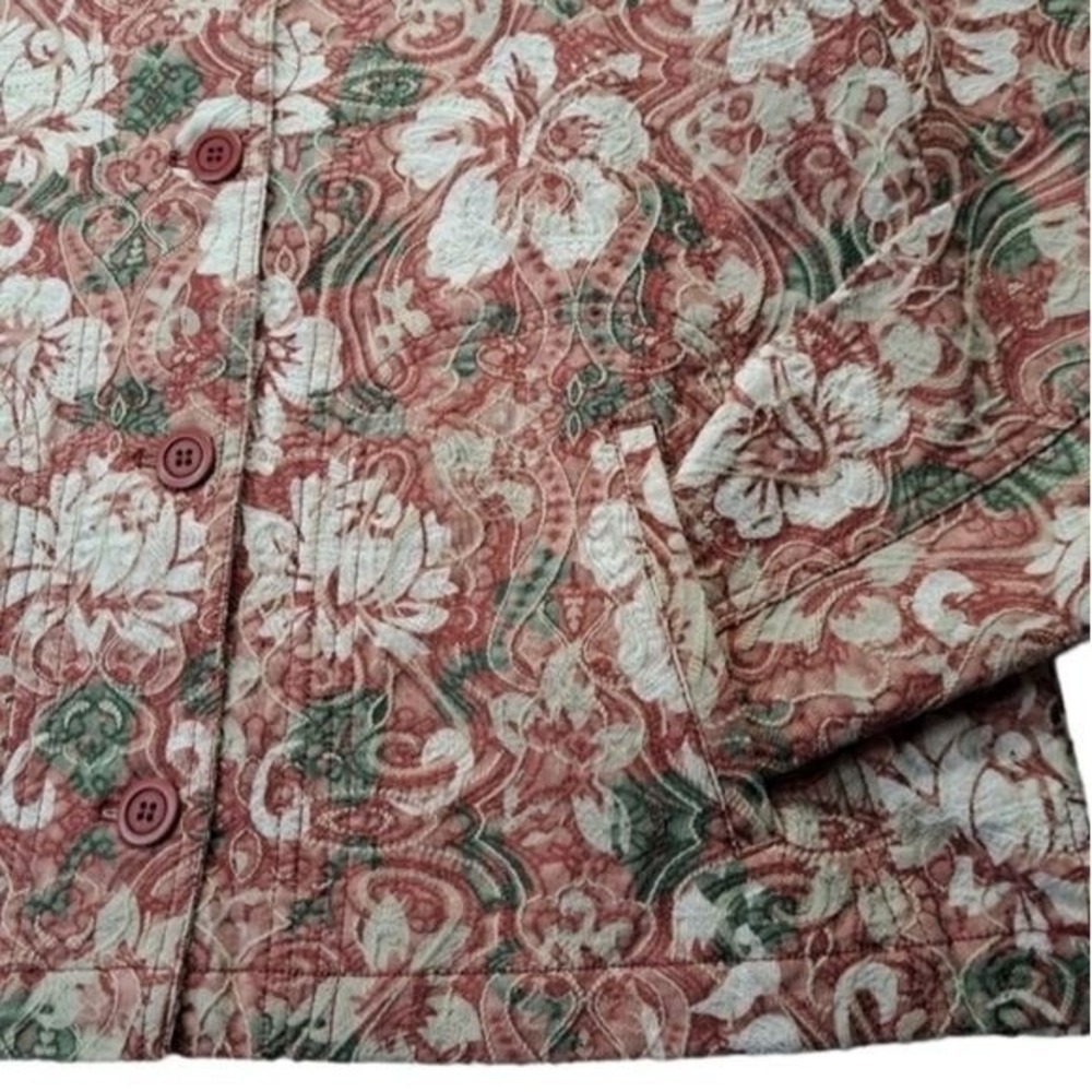 Rebecca Malone Vintage Women's Floral Quilt Pink & Green Size L - Picture 5 of 13